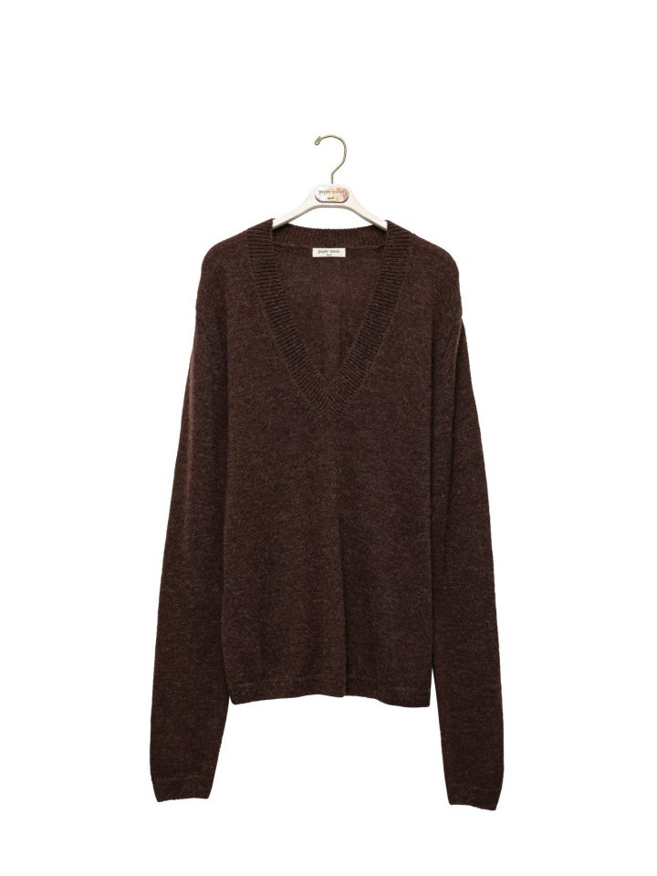 Paper Moon - Korean Women Fashion - #momslook - Alpaca Wool Deep V-Neck Knit Top - 5