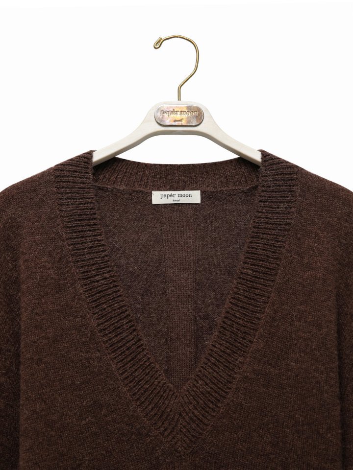 Paper Moon - Korean Women Fashion - #momslook - Alpaca Wool Deep V-Neck Knit Top - 7