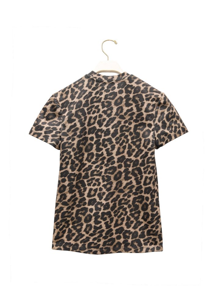 Paper Moon - Korean Women Fashion - #momslook - Slim-Fit Leopard Print T-Shirt - 6
