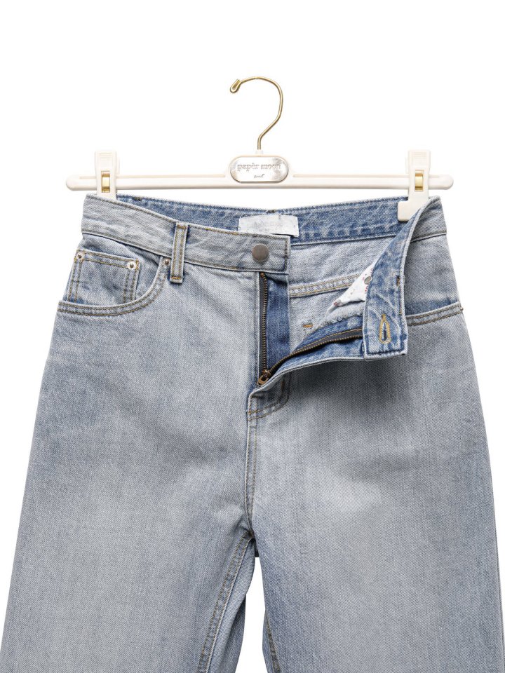 Paper Moon - Korean Women Fashion - #momslook - Classic Slim Fit Straight Blue Jeans - 11