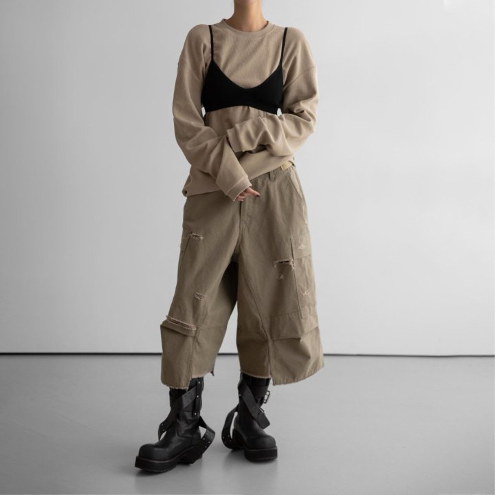 Paper Moon - Korean Women Fashion - #womensfashion - Vintage Cut-Off Bermuda Pants - 4