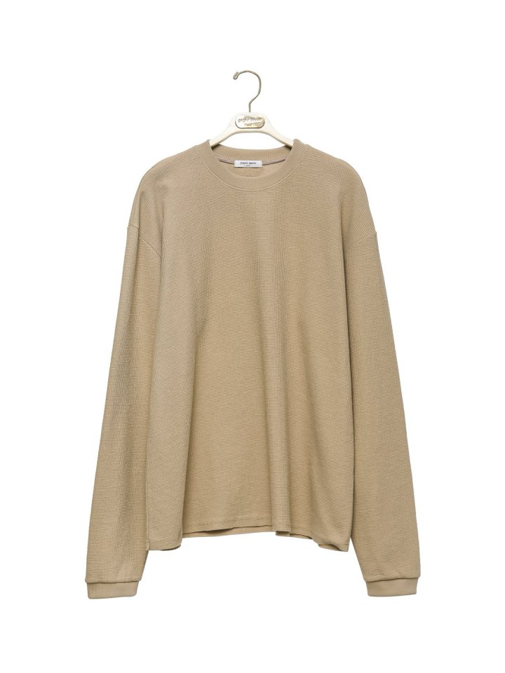 Paper Moon - Korean Women Fashion - #momslook - Waffle Fabric Oversized Long Sleeved T-Shirt - 7