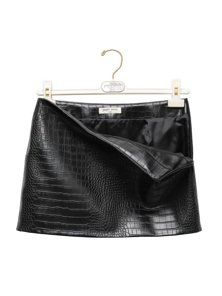 Paper Moon - Korean Women Fashion - #momslook - Crocodile Pattern Mini Skirt - 8