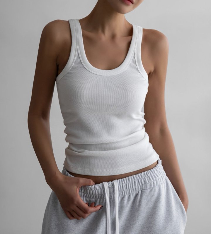Paper Moon - Korean Women Fashion - #momslook - Sleeveless Rib Jersey Tank Top