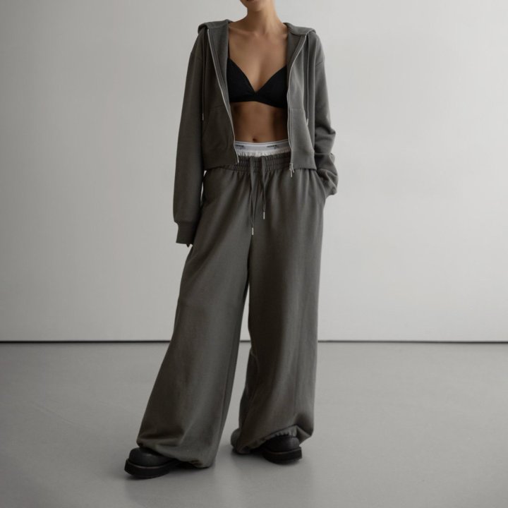 Paper Moon - Korean Women Fashion - #momslook - Classic Oversized Fit Two Way Sweat Pants - 10