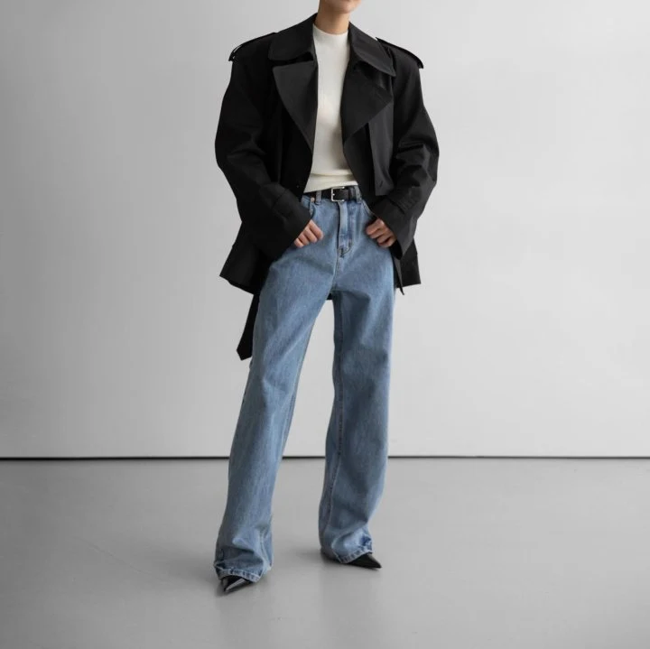 Paper Moon - Korean Women Fashion - #womensfashion - Classic Oversized Half Trench Coat - 4