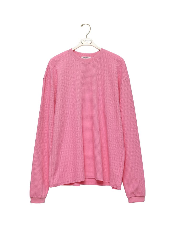 Paper Moon - Korean Women Fashion - #momslook - Waffle Fabric Oversized Long Sleeved T-Shirt - 6
