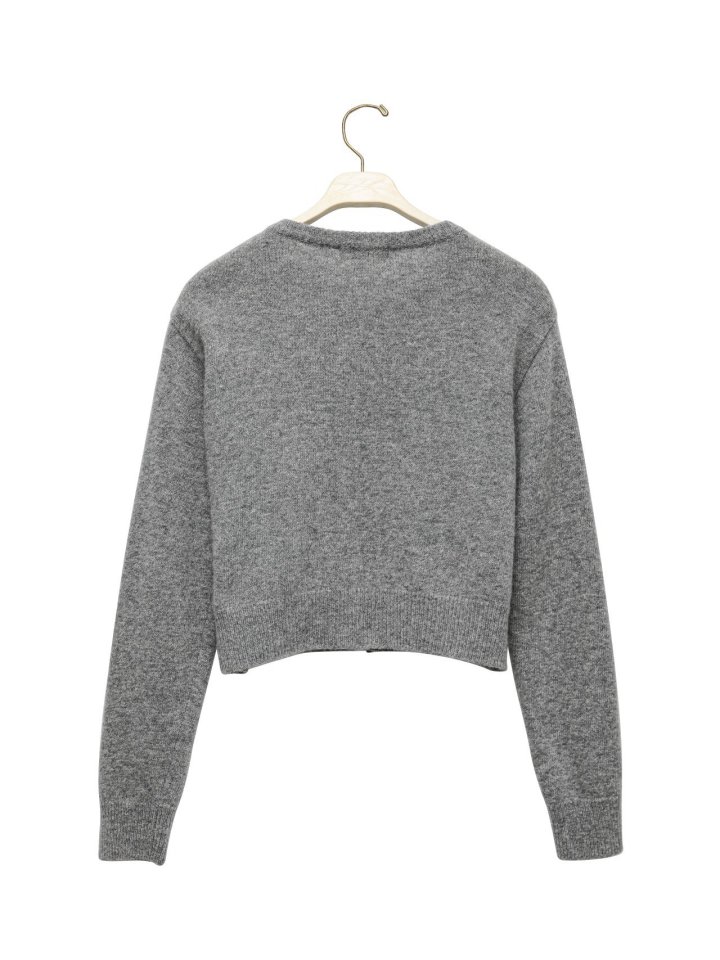 Paper Moon - Korean Women Fashion - #pursuepretty - Color Bi - Stitched Button Detail Cashmere Wool Cropped Cardigan - 5