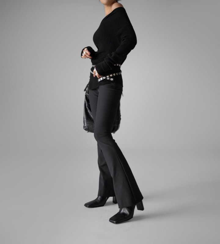 Paper Moon - Korean Women Fashion - #pursuepretty - Side Slit Maxi Flared Pants - 7