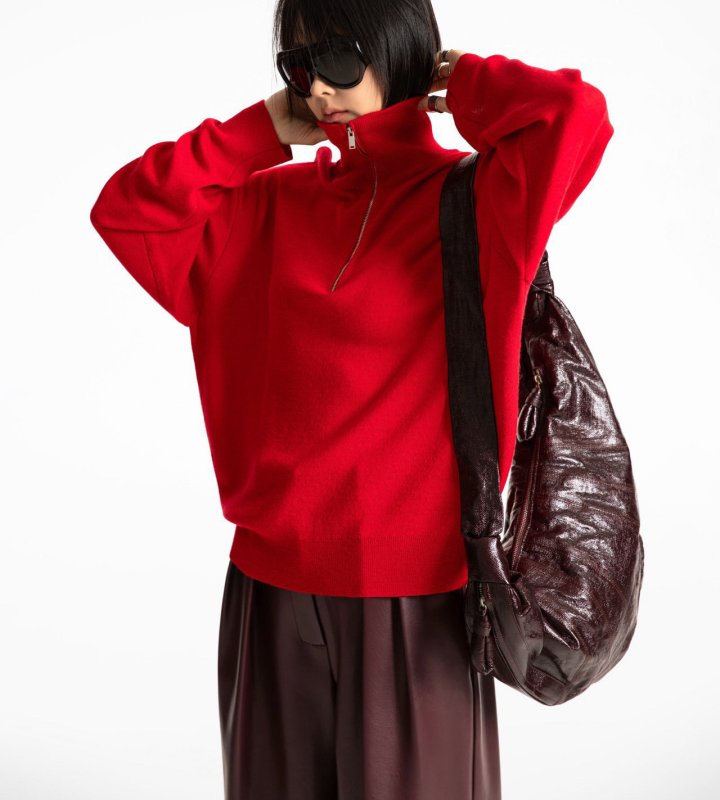 Paper Moon - Korean Women Fashion - #pursuepretty - Classic Half-Zip Knit Sweater - 5