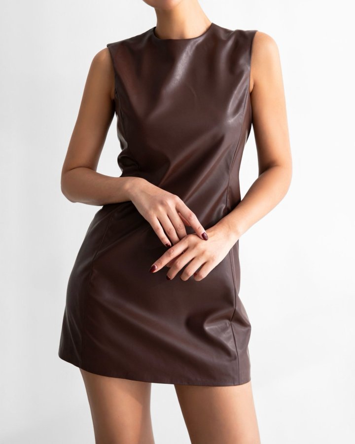 Paper Moon - Korean Women Fashion - #pursuepretty - Classic Vegan Mini Sleeveless Dress - 3
