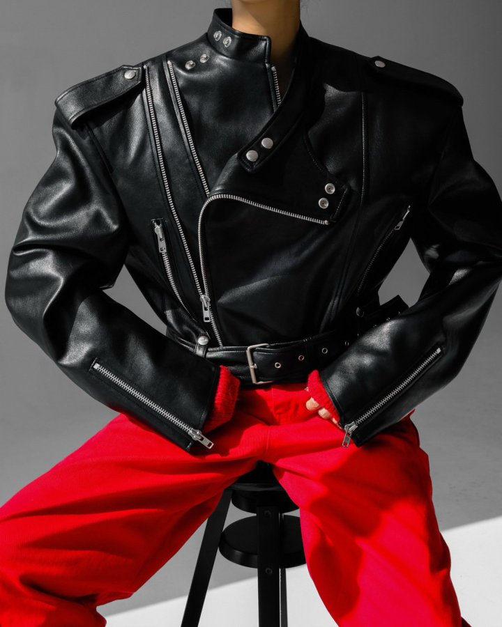 Paper Moon - Korean Women Fashion - #pursuepretty - Double Zipped Detail Vegan Buckle Belted Biker Jacket