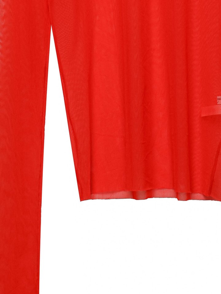 Paper Moon - Korean Women Fashion - #pursuepretty - Mesh Sheer Turtleneck Long Sleeves Tee - 9