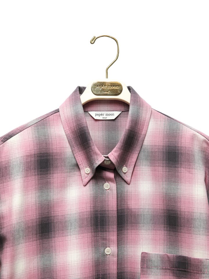 Paper Moon - Korean Women Fashion - #pursuepretty - Oversized Plaid Check Button Down Shirt - 7