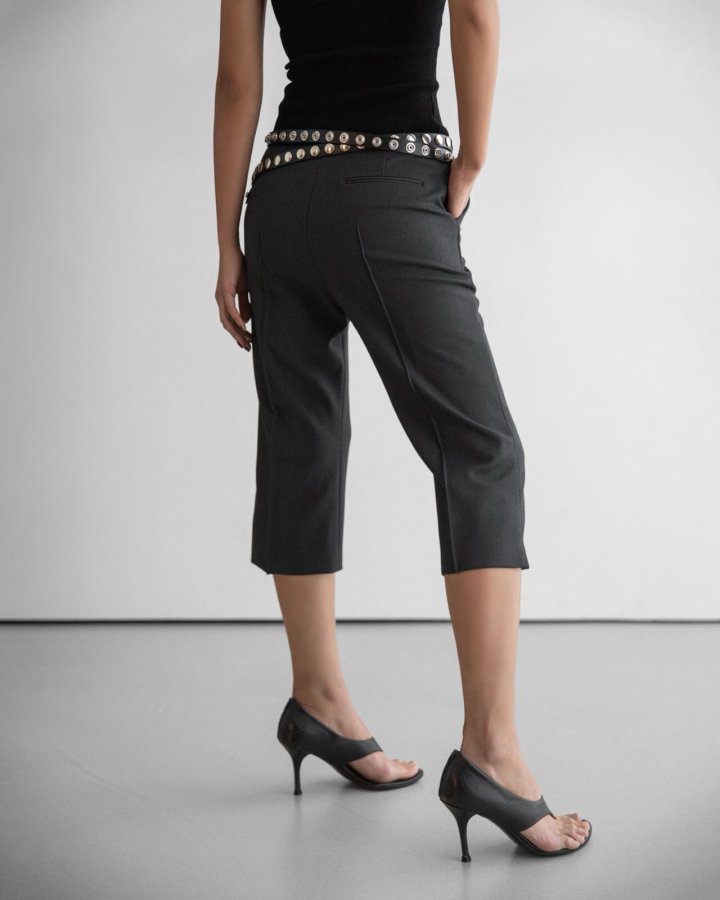 Paper Moon - Korean Women Fashion - #restrostyle - Crease Line Slit Midi Pants - 5