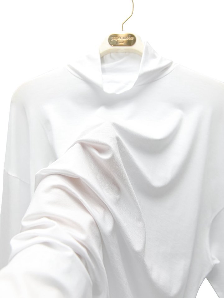 Paper Moon - Korean Women Fashion - #restrostyle - Classic Loose Fit Tencel Half Neck Top - 11