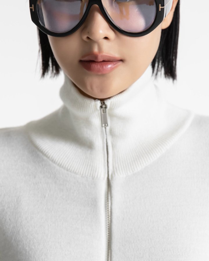 Paper Moon - Korean Women Fashion - #romanticstyle - Classic Half-Zip Knit Sweater - 6