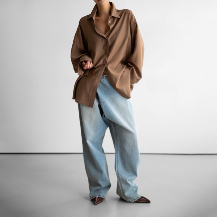 Paper Moon - Korean Women Fashion - #romanticstyle - Sheer Silky Classic Button Down Shirt - 2