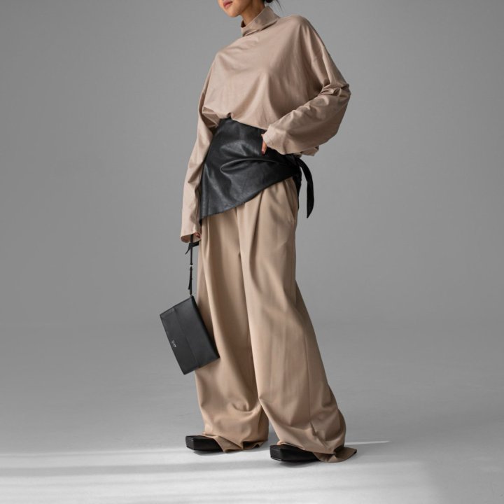 Paper Moon - Korean Women Fashion - #romanticstyle - Classic Loose Fit Tencel Half Neck Top - 4