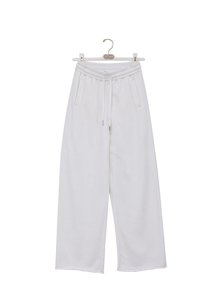 Paper Moon - Korean Women Fashion - #shopsmall - Cutted Detail Wide Sweat Trousers - 2