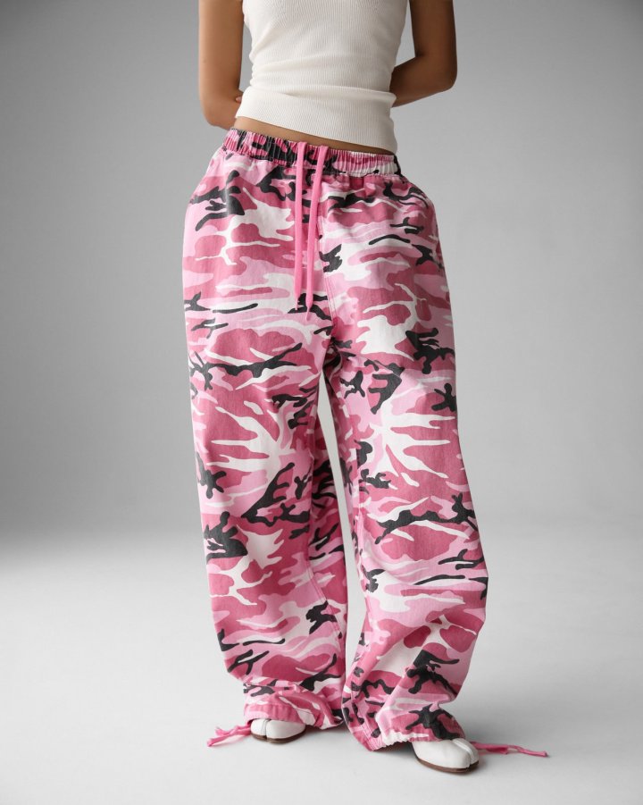 Paper Moon - Korean Women Fashion - #thatsdarling - Camouflage Cotton Banded Maxi Wide Trousers
