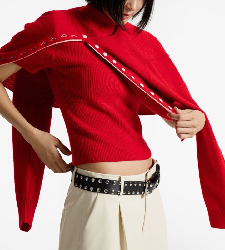 Paper Moon - Korean Women Fashion - #thatsdarling - Color Bi - Stitched Button Detail Cashmere Wool Cropped Cardigan - 9