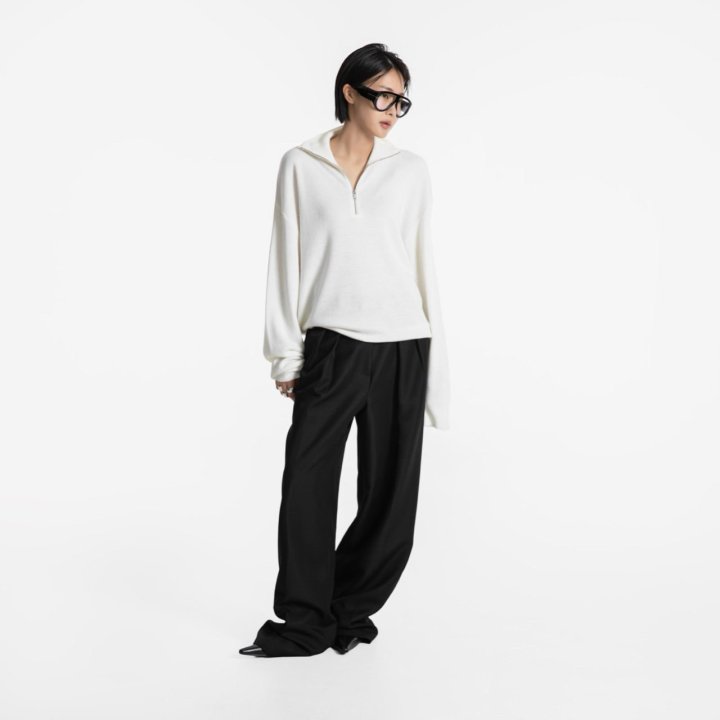 Paper Moon - Korean Women Fashion - #thatsdarling - Classic Half-Zip Knit Sweater - 8