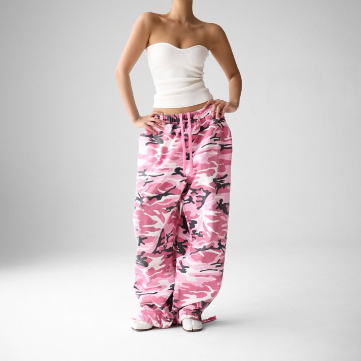 Paper Moon - Korean Women Fashion - #thelittlethings - Camouflage Cotton Banded Maxi Wide Trousers - 2