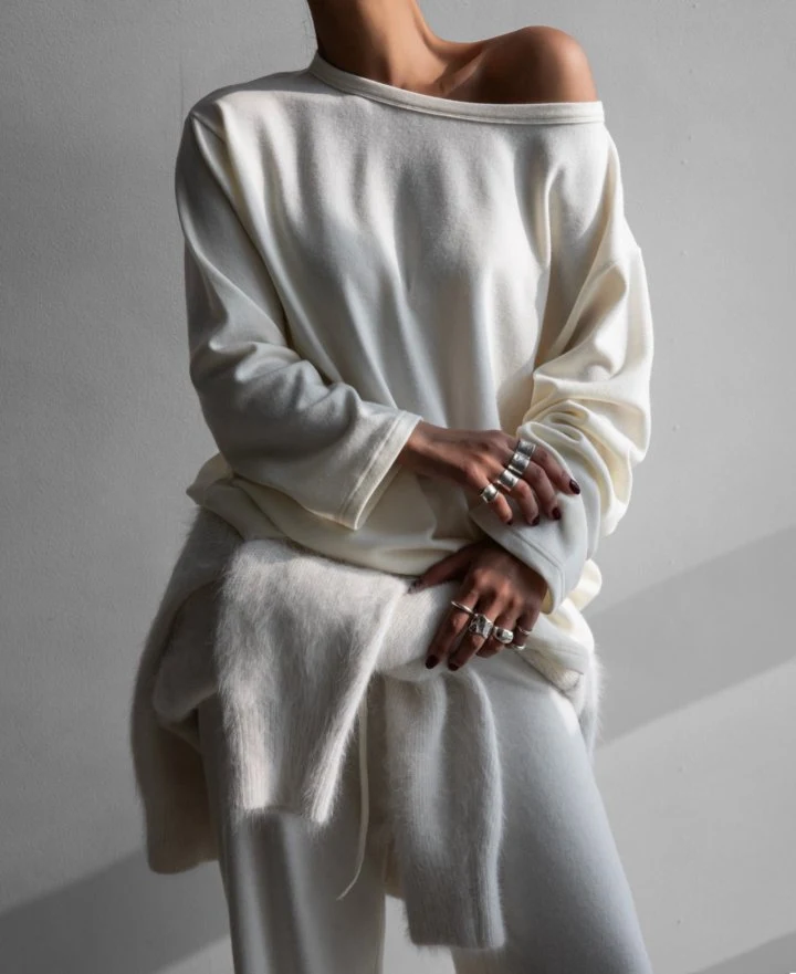 Paper Moon - Korean Women Fashion - #thelittlethings - Soft Lounge Set-Up Boatneck Tee - 3