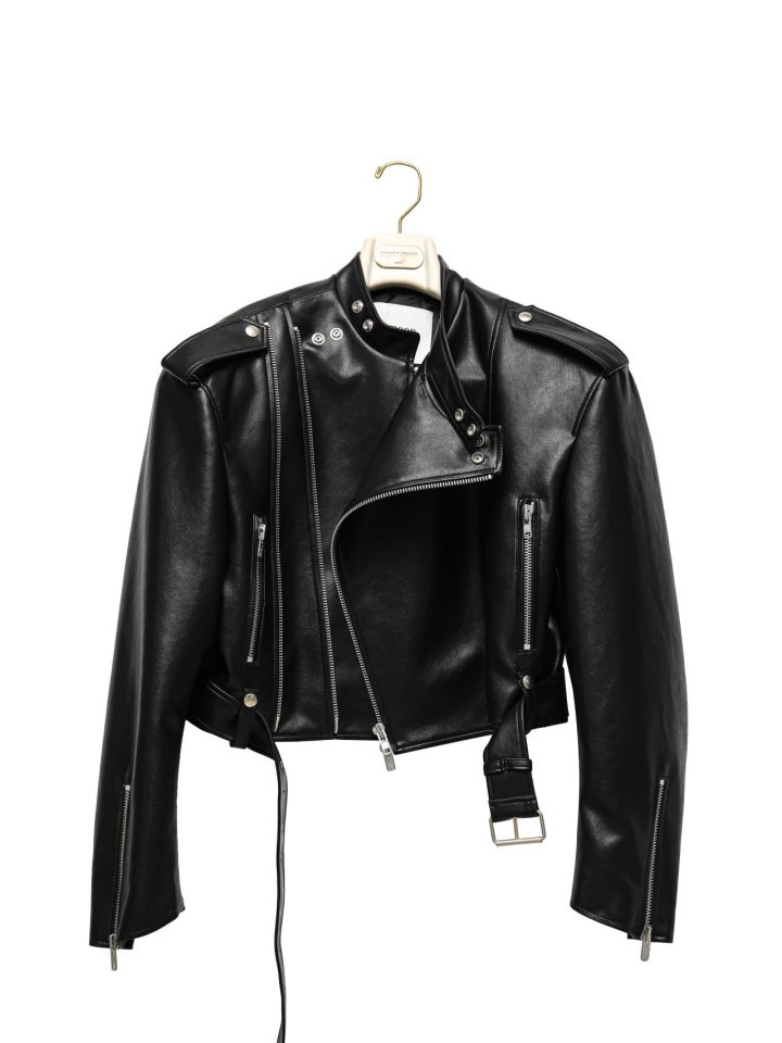 Paper Moon - Korean Women Fashion - #thelittlethings - Double Zipped Detail Vegan Buckle Belted Biker Jacket - 6