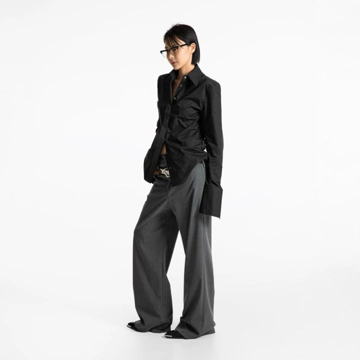 Paper Moon - Korean Women Fashion - #vintageinspired - Slim Fit Long Cuff Shirt - 10