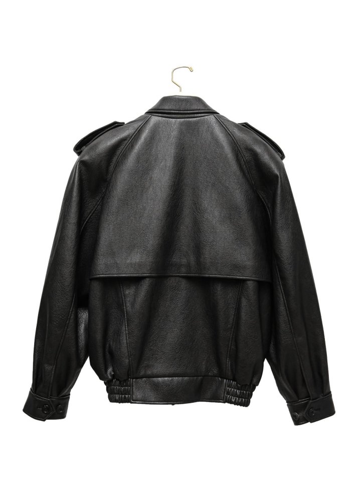 Paper Moon - Korean Women Fashion - #vintageinspired - Oversized Vegan Button Up Bomber Jacket - 11