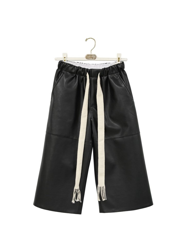 Paper Moon - Korean Women Fashion - #vintageinspired - Drawstring Wide Culottes Trousers - 5