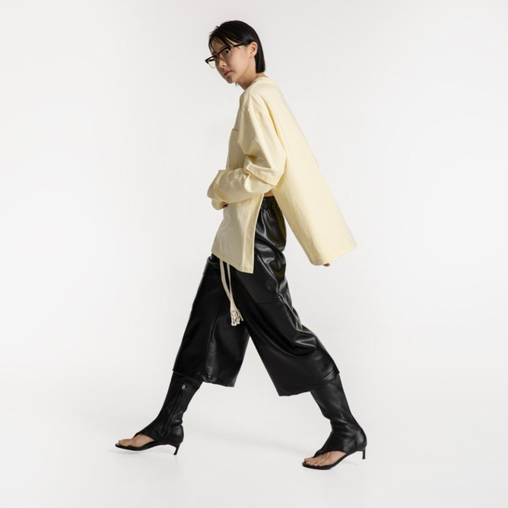 Paper Moon - Korean Women Fashion - #womensfashion - Layered Sleeve Side Slit Tee - 4