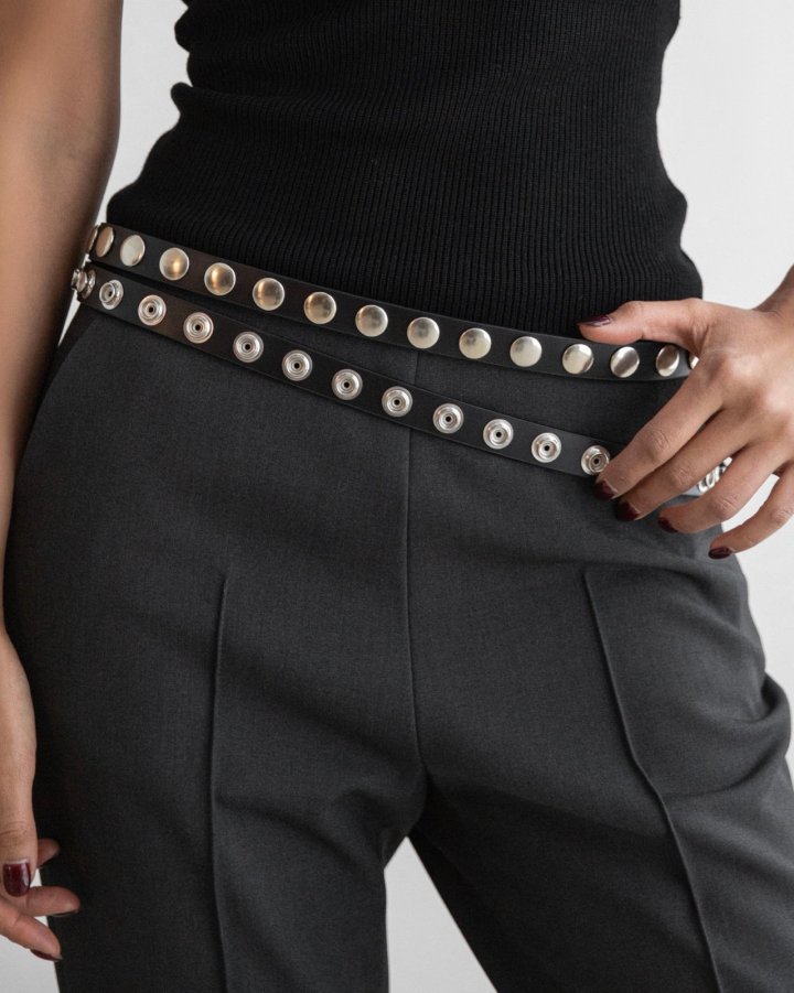 Paper Moon - Korean Women Fashion - #vintageinspired - Lux Snap Detail Two Strap Belt