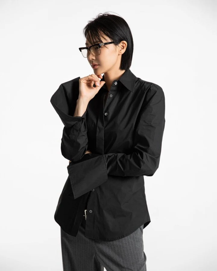 Paper Moon - Korean Women Fashion - #vintagekidsstyle - Slim Fit Long Cuff Shirt - 11