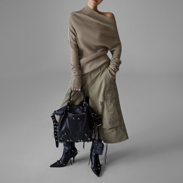 Paper Moon - Korean Women Fashion - #vintagekidsstyle - Asymmetric Line Ribbed Knit Top - 9