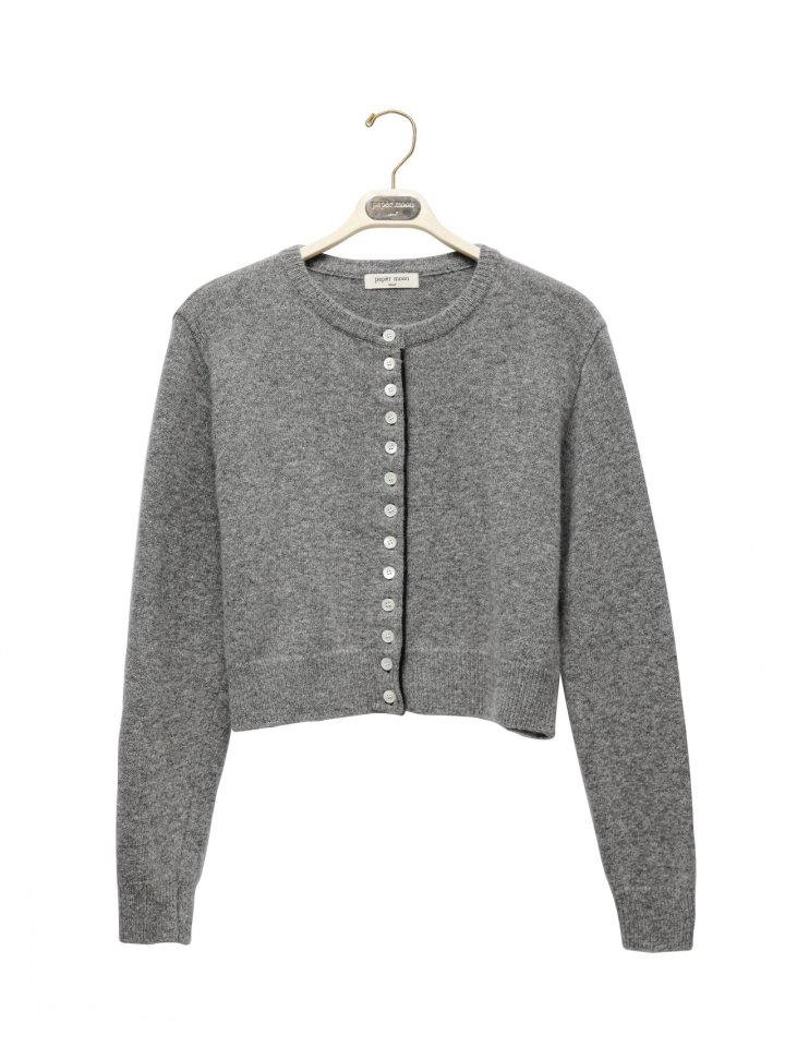 Paper Moon - Korean Women Fashion - #vintageinspired - Color Bi - Stitched Button Detail Cashmere Wool Cropped Cardigan - 4