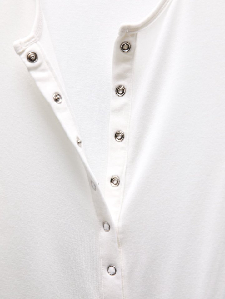 Paper Moon - Korean Women Fashion - #womensfashion - Ring Snap Button Detail Bodysuit - 10