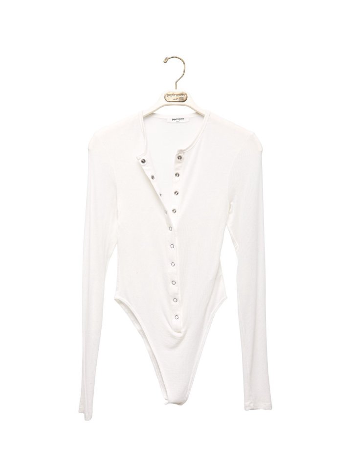 Paper Moon - Korean Women Fashion - #womensfashion - Ring Snap Button Detail Bodysuit - 6
