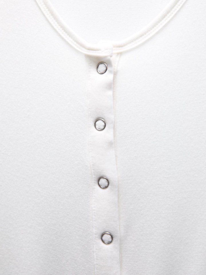 Paper Moon - Korean Women Fashion - #womensfashion - Ring Snap Button Detail Bodysuit - 8
