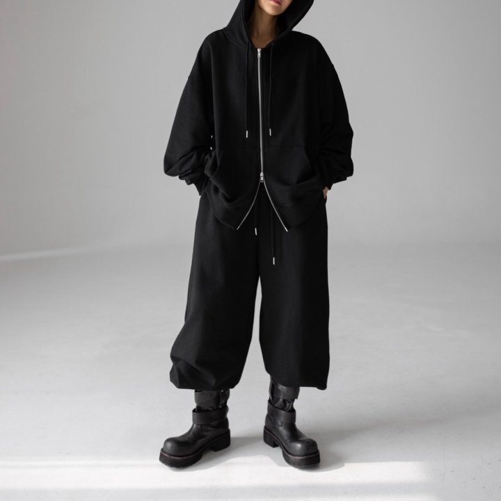 Paper Moon - Korean Women Fashion - #womensfashion - Classic Oversized Two Way Zipped Up Hoodie - 5