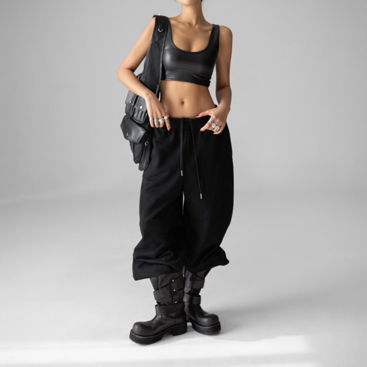 Paper Moon - Korean Women Fashion - #momslook - Classic Oversized Fit Two Way Sweat Pants - 4