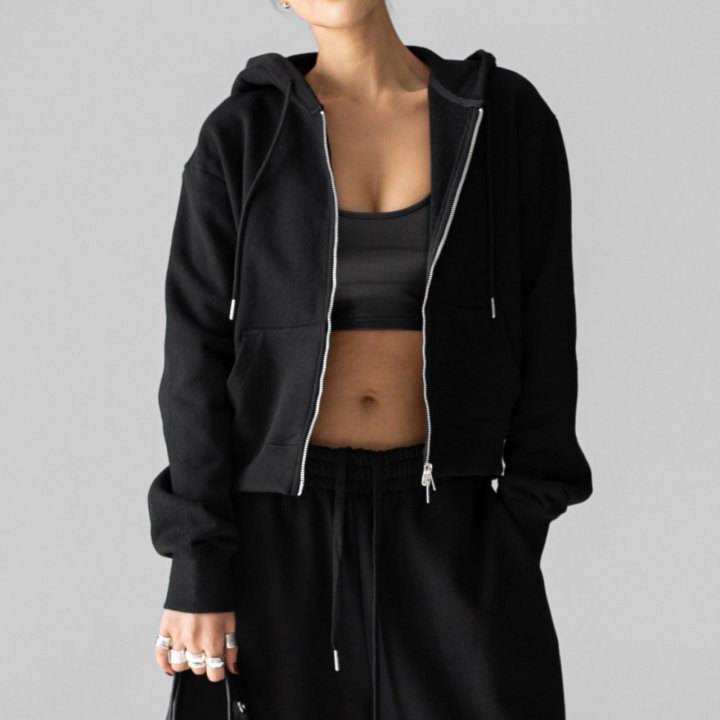 Paper Moon - Korean Women Fashion - #womensfashion - Classic Slim Fit Two Way Zipped Up Hoodie