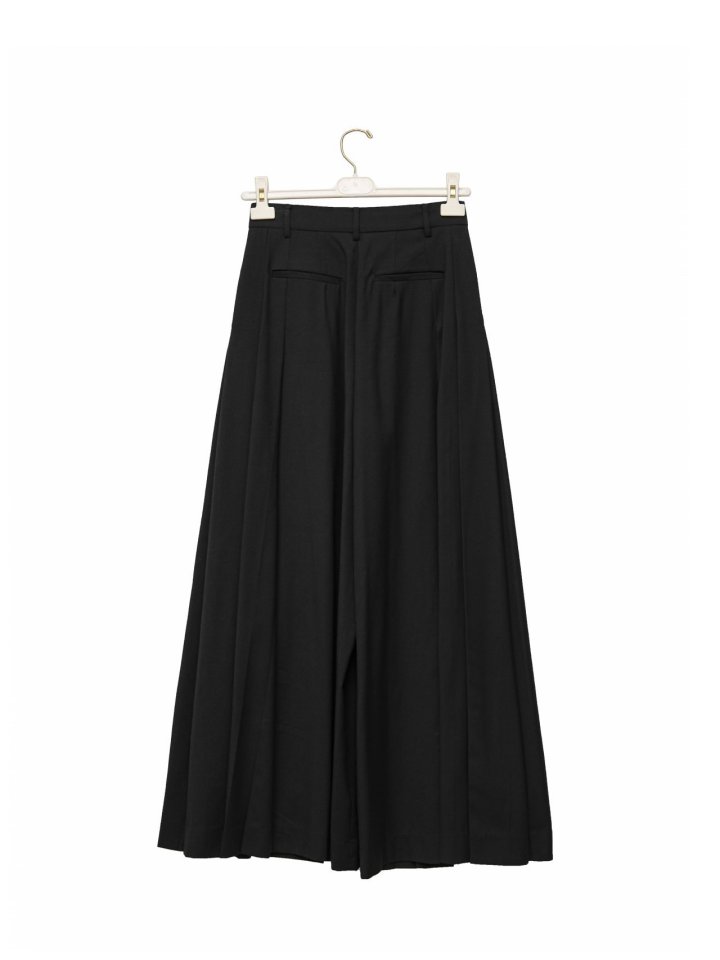 Paper Moon - Korean Women Fashion - #womensfashion - Pleated Detail Wool Wide Trousers - 10