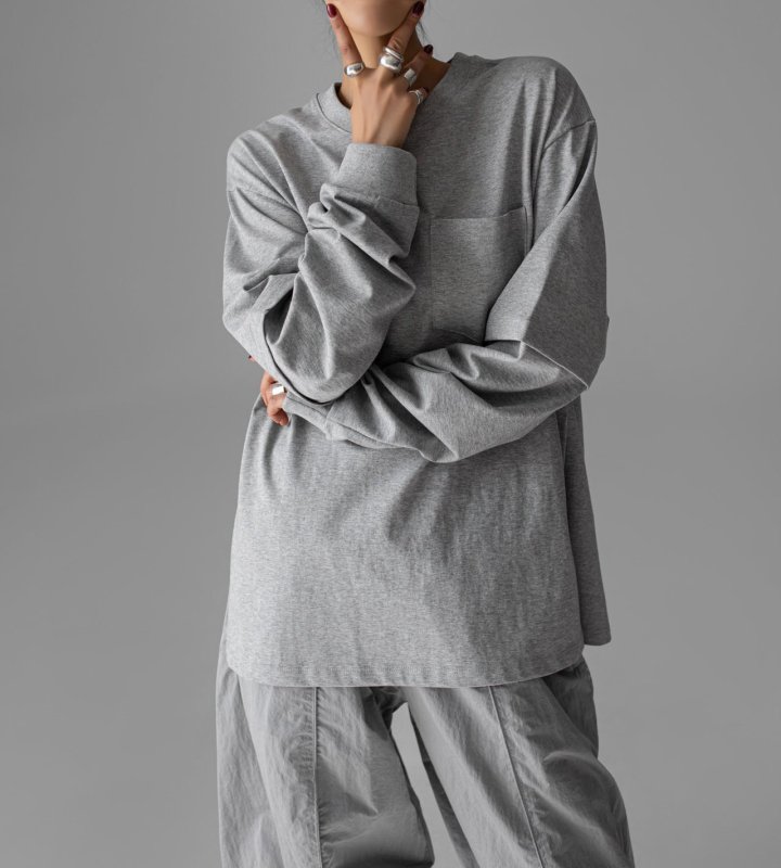 Paper Moon - Korean Women Fashion - #womensfashion - Layered Sleeve Side Slit Tee - 2