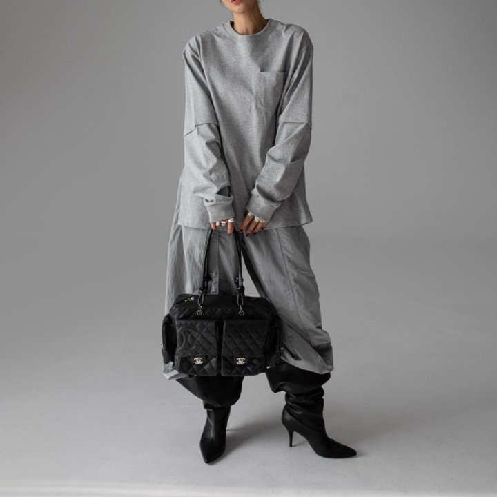 Paper Moon - Korean Women Fashion - #womensfashion - Layered Sleeve Side Slit Tee - 6