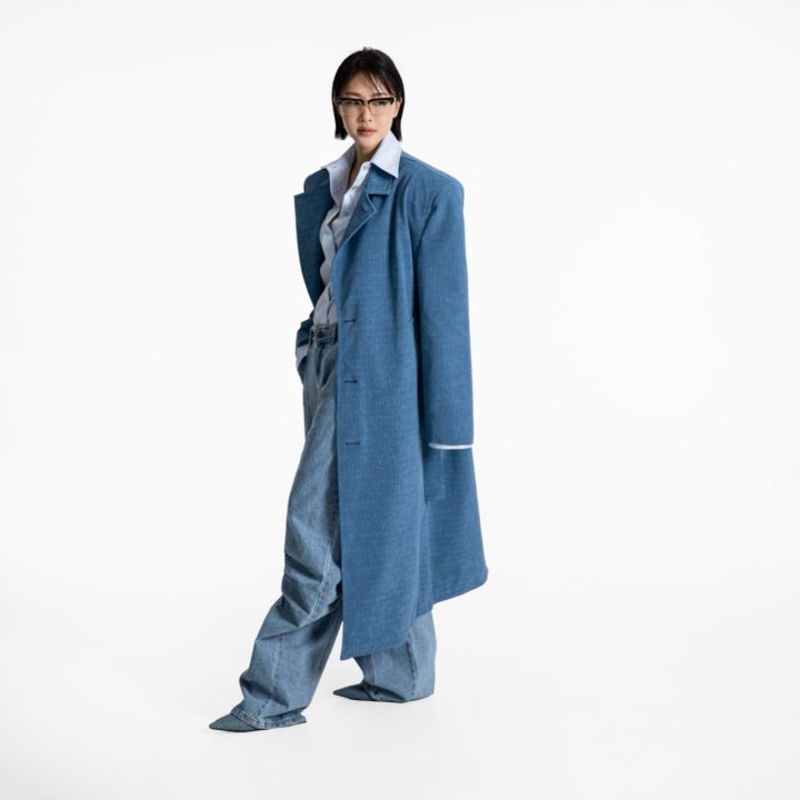 Paper Moon - Korean Women Fashion - #womensfashion - Crocodile Pattern Belted Oversized Coat - 3