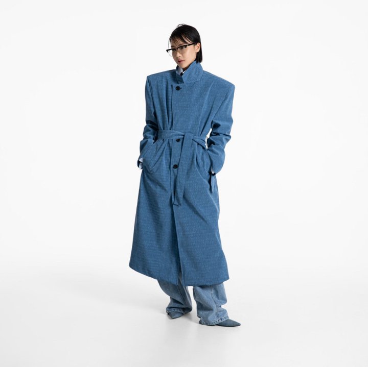 Paper Moon - Korean Women Fashion - #womensfashion - Crocodile Pattern Belted Oversized Coat - 5