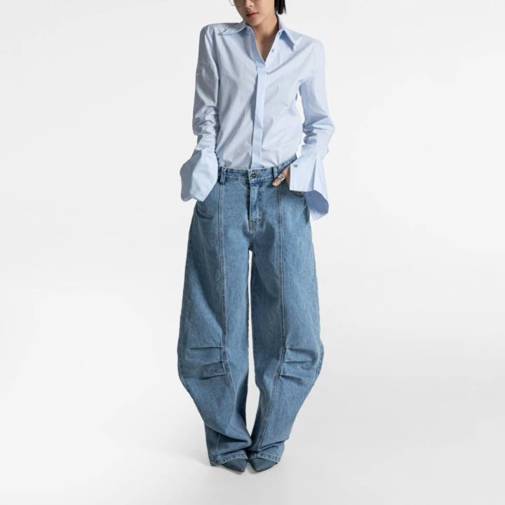 Paper Moon - Korean Women Fashion - #womensfashion - Slim Fit Long Cuff Shirt - 5